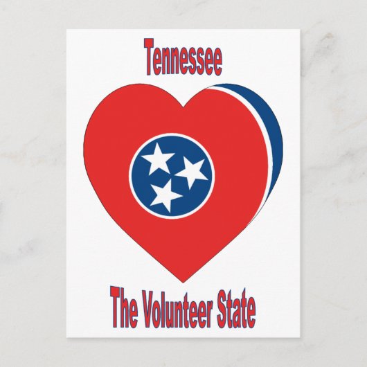 Tennessee Flag Herz Postkarte (Vorderseite)