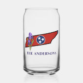 Tennessee-Flag mit Staat-Blume Iris benutzerdefini Dosenglas (Vorderseite)