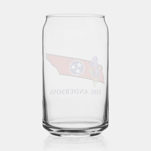 Tennessee-Flag mit Staat-Blume Iris benutzerdefini Dosenglas (Rückseite)
