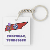 Tennessee-Flag mit Staat-Blume Iris benutzerdefini Schlüsselanhänger (Rückseite)