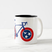 Tennessee Flag Radfahren Zweifarbige Tasse (VorderseiteRechts)