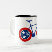 Tennessee Flag Radfahren Zweifarbige Tasse (Vorderseite Links)