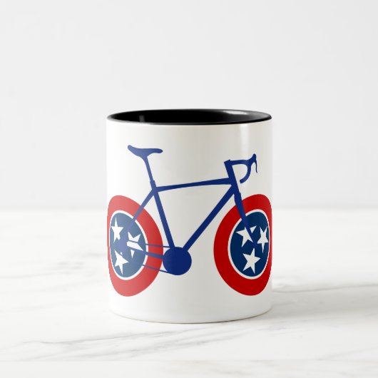Tennessee Flag Radfahren Zweifarbige Tasse (Mittel)
