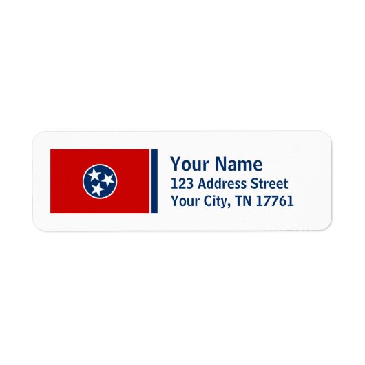 Tennessee Flag Rücksendeadressen-Aufkleber (Vorne)