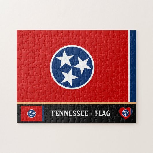 Tennessee Flag & Tennessee Staat USA/Amerika Puzzle (Horizontal)