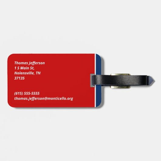 Tennessee-Flagge Gepäckanhänger (Rückseite horizontal)