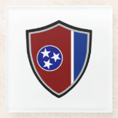 Tennessee-Flagge Glasuntersetzer (Vorderseite)