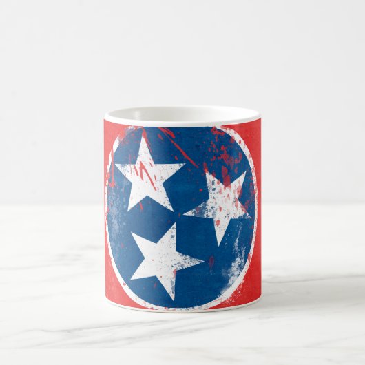 Tennessee-Flagge im Distressed-Look Kaffeetasse (Mittel)