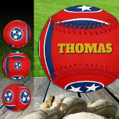 Tennessee-Flagge, Monogramm/Baseball-Bälle Baseball