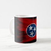 Tennessee-Flagge Pinselstrich, Tennessee-Flagge Kaffeetasse (Vorderseite Links)