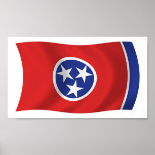 Tennessee-Flagge Poster Druck