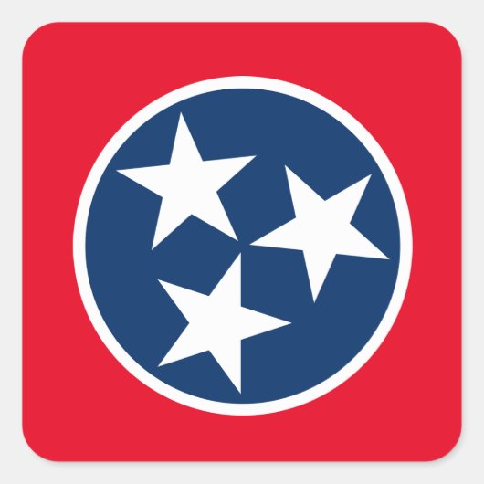 Tennessee-Flagge Quadratischer Aufkleber (Vorderseite)