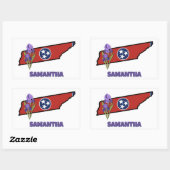 Tennessee-Flagge und Lila Iris-Blume Rechteckiger Aufkleber (Blatt)