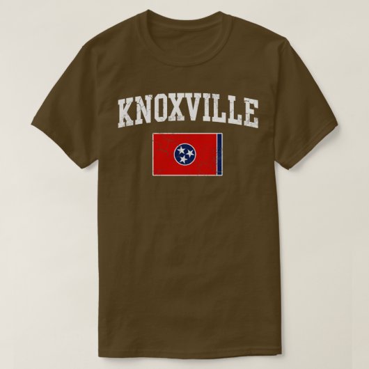 Tennessee-Flagge von Knoxville Vintag erschüttert T-Shirt (Design vorne)