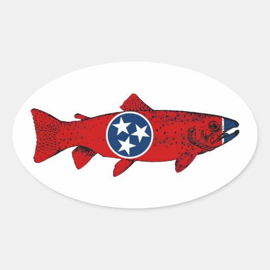 Tennessee-Forellenfischen Ovaler Aufkleber (Vorderseite)