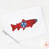Tennessee-Forellenfischen Ovaler Aufkleber (Umschlag)