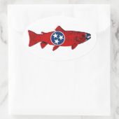 Tennessee-Forellenfischen Ovaler Aufkleber (Tasche)