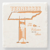 Tennessee-Getränk-Untersetzer Steinuntersetzer (Vorderseite)