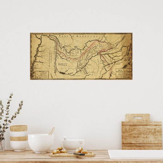 Tennessee GovernmentPanoramakarteTennessee Poster (Küche)