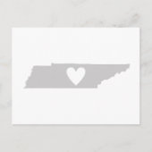 Tennessee Grau Staat Karte Form mit Herz Cutout (Vorderseite)