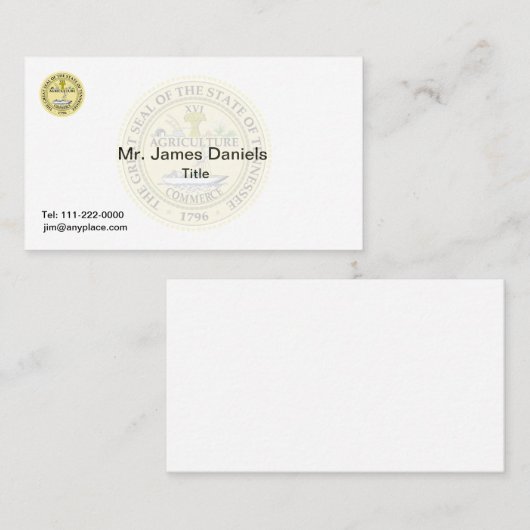 Tennessee Großes Siegel Visitenkarte (Vorne/Hinten)