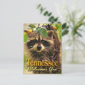 Tennessee heißt Sie Raccoon willkommen Postkarte (Stehend Vorderseite)