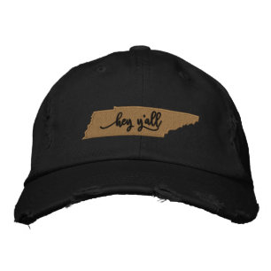 Tennessee Hey Y'all Hat - Black Bestickte Baseballkappe