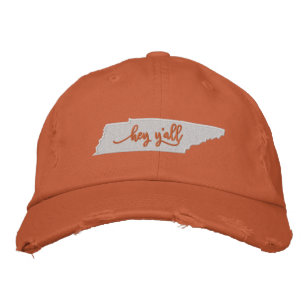 Tennessee Hey Y'all Hat - Orange Bestickte Baseballkappe