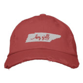 Tennessee Hey Y'all Hat - Red Bestickte Baseballkappe (Vorderseite)