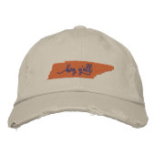 Tennessee Hey Y'all Hat - Stone Bestickte Baseballkappe (Vorderseite)