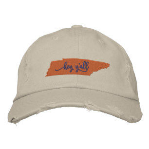 Tennessee Hey Y'all Hat - Stone Bestickte Baseballkappe