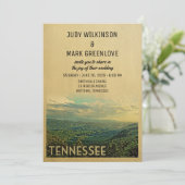 Tennessee Hochzeit Einladung Vintage Berge (Stehend Vorderseite)