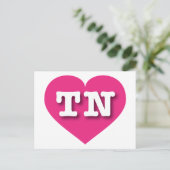 Tennessee Hot Pink Heart - I Liebe TN Postkarte (Stehend Vorderseite)