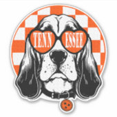 Tennessee Hound Orange White Rocky Top TN Dog Aufkleber (Vorderseite)