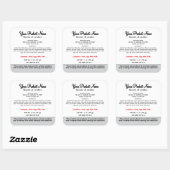 Tennessee Hütte Food Label Quadratischer Aufkleber (Blatt)