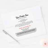 Tennessee Hütte Food Label Quadratischer Aufkleber (Umschlag)