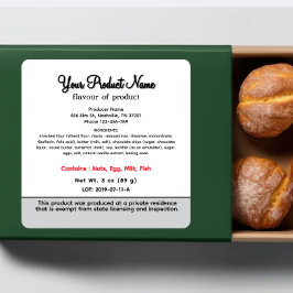 Tennessee Hütte Food Label Quadratischer Aufkleber