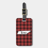 Tennessee | Karierter Zuhause-Staat mit Red & Blac Gepäckanhänger (Vorderseite vertikal)