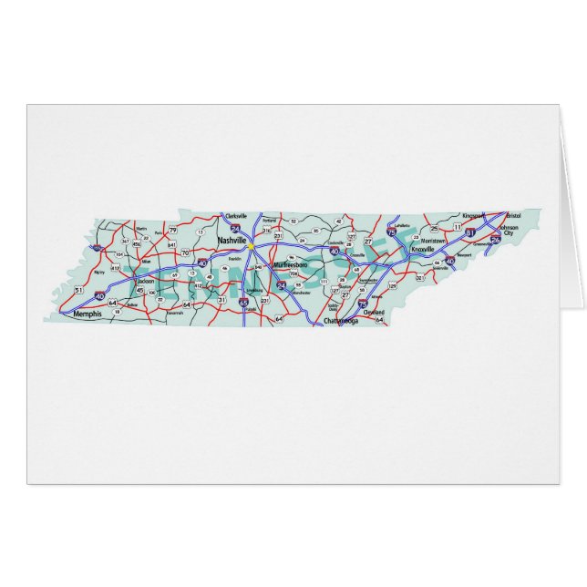 Tennessee Karte Blank Karte (Vorderseite (Horizontal))