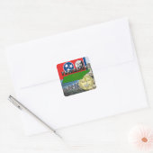 Tennessee Karte, Flagge, Staat Siegel und Bilder Quadratischer Aufkleber (Umschlag)