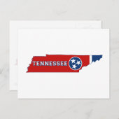 Tennessee Karte Gestaltete Staatsflagge mit Name (Vorne/Hinten)