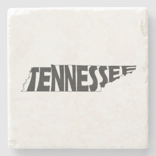 Tennessee Karte Gestreifter Staat Name Schwarzes W Steinuntersetzer