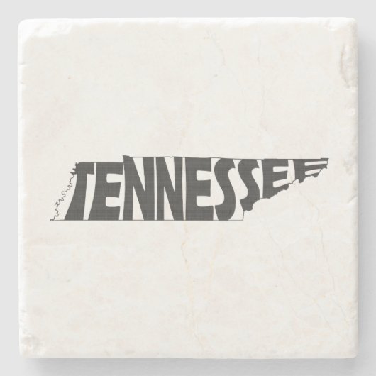 Tennessee Karte Gestreifter Staat Name Schwarzes W Steinuntersetzer (Vorderseite)