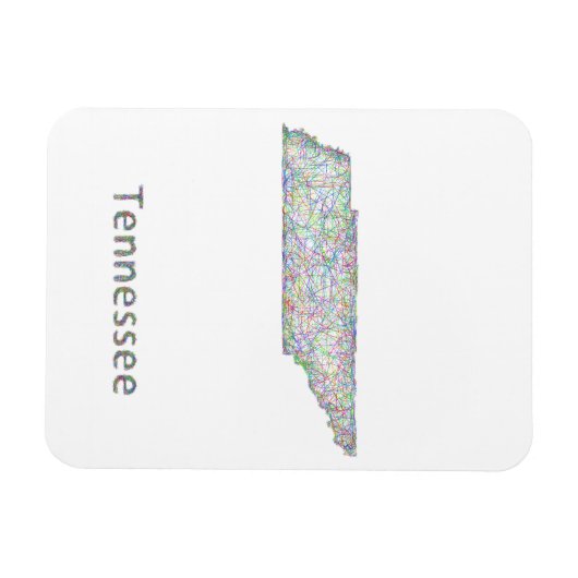 Tennessee-Karte Magnet (Horizontal)