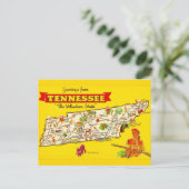 Tennessee-Karte Postkarte (Stehend Vorderseite)