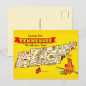 Tennessee-Karte Postkarte (Vorne/Hinten)