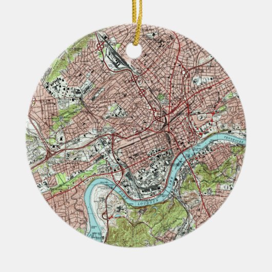 Tennessee-Karte von Knoxville (1978) Keramik Ornament (Vorne)