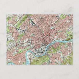 Tennessee-Karte von Knoxville (1978) Postkarte