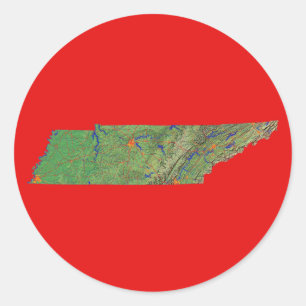 Tennessee Kartenaufkleber Runder Aufkleber