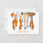 Tennessee Ladys Cowboy Boots Orange Fantasiebezeic Dankeskarte (Vorderseite)